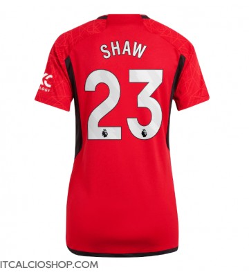 Manchester United Luke Shaw #23 Prima Maglia Femmina 2023-24 Manica Corta